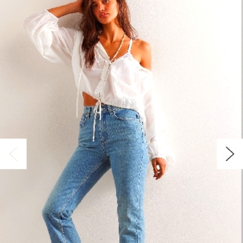 NWT Free People We The Free Xena Slim Straight Jeans